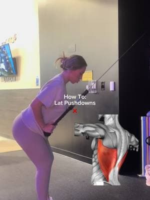 If you are not feeling this in your lats, you are doing something wrong 🙅🏼‍♀️ The trick is to keep a MICRO bend on your elbows and maintain that fixed position through the entire arm movement More elbow flexion = more tricep, more traps 👎🏼   Make sure to push DOWN towards your hips to engage the lower lats! 📲Train with me • workout programs and 1:1 coaching for women from all backgrounds 🩶 #personaltrainertips #exercisetips #onlinepersonaltrainer #christianfitness #gym #upperbodyexercises