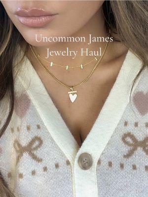 Loving this necklace combo from @Uncommon James ⚡️🤍✨ They have the best jewelry selection and are very affordable! Use my code "KIMBERLYAN" on your next order for $$$ off #accessories #outfitoftheday  #uncommonjames #uncommonjamespartner #jewelrytour #OOTD #grwm #galentines #galentinesoutift #goldjewlery #layerednecklaces 