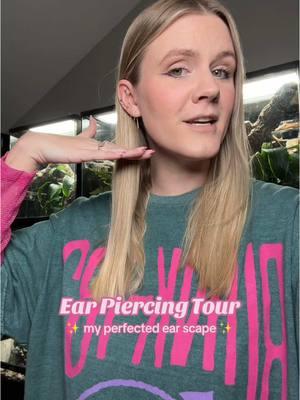 16 years later and I finally have the perfectly curated ear piercings and jewelry of my dreams 🥹💖🤩 #piercingtour #jewelrytour #earpiercingtour #piercingjewelry #earparty #earpiercings #earcuration #earcurations #piercinginspo #piercinginspiration #reptilekeeperlife 