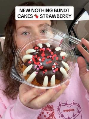 TRYING NEW NOTHING BUNDT CAKES CHOCOLATE COVERED STRAWBERRY FLAVOR! 🍓🍫 will you be trying this? @Nothing Bundt Cakes #nothingbundtcakes #newfood #cake #strawberry #chocolatestrawberries #chocolate #ValentinesDay #fastfood #dessert #bundtcake #ghirardelli #chocolatecake #strawberriesandcream #snacks #creamcheesefrosting #newfoods #tastetest #vday #foodreview #morganchomps 