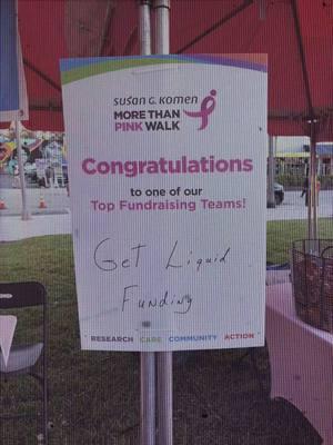 This is what happens when employees work together! #getliquidfunding #work #morethanpinkwalk #susangkomen 