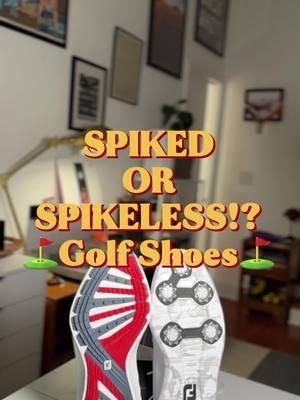 ⛳️ Spiked or Spikeless Golf Shoes!? ⛳️ The choice can be a little bit overwhelming or difficult to decide if you can only get one. If you’re a beginner or only play once in a while, my opinion is to get a pair of spikeless - this way you can wear them also as a general outdoor shoe. Maybe some nature walks or a light rain (if it has waterproof elements). If you play all the time - I would try and get a pair of both. And if you’re traveling for golf, I think spikeless is the move!  Shoes in this video are Footjoy Traditions & Footjoy Quantum @FootJoy #footjoy #golfshoes #golfgear #golftips #golfing #golfswing #golftok #golftiktok #golftraining #golfcourse #wastemanagementopen #wmpo golf shoes for beginners. Best beginner golf shoes. Best golf ball for beginners. Best beginner golf ball. Best beginner golf bag. 