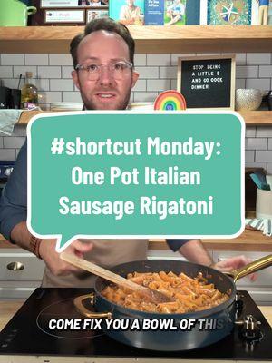 It’s #shortcut Monday, so let’s cook a #onepotmeal with Italian sausage! #weeknightdinner #DinnerIdeas #easycooking #onedishdinner #onepotmeals 