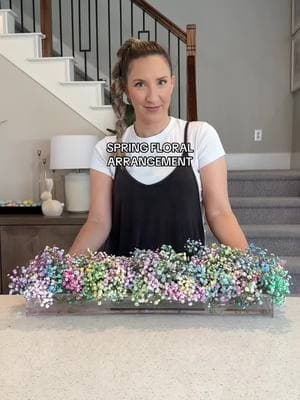 Pastel babys breath for spring is my favorite😍Find this vase in my amazon strefront under “home favorites”🌸This would make a great easter centerpiece or for any spring party you may have! #amazonfinds #easter #floralarrangement #diyflowers #bridalshowerideas #weddingflowers #easterdecor #springdecor 