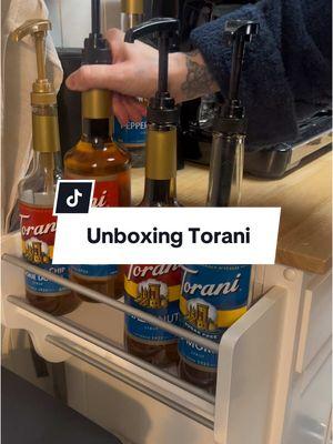 Unboxing @Torani with me! #asmr #coffeeasmr #esspreso #baristasoftiktok #baristas #coffeetok #homecoffeebar #latte #baristalife #baristatok #coffee #athomebarista #brevillebaristaexpress #breville #icedespresso 