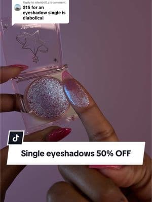 Replying to @silenthill_z  They’re 50% OFF now 😊 #singleeyeshadow #duochrome #sparklymakeup #viralmakeup #glittermakeup #magicalguardianpalette #shimmereyeshadow #smallbiz