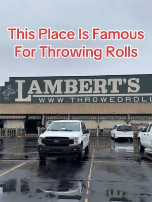 Getting A Roll Thrown at Me At Lambert’s Cafe #lambertscafe #fyp 