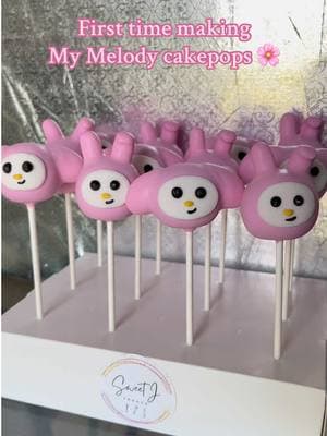 I know my number one question is going to be. How did I make the ears? I made them out of fondant. 😝 #mymelody #mymelodynkuromi #saniro #cakepops #tutorial #cakepoptutorial #fy 