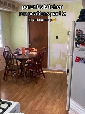 Replying to @Christine going to lowe’s tomorrow for primer & paint 😊 #kitchenrenovations #homeimprovement #kitchenremodeling #wallpaperremoval #cabinetpainting 