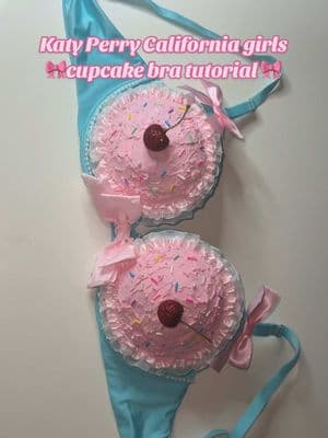 The @Katy Perry California girls cupcake bra tutorial 🩷 Honestly this was probably the hardest DIY I’ve ever done, but it was worth it. Would be PERFECT for beyond! Tix in my bio @Insomniac   #diyraveoutfit #katyperrybra #californiagirls #katyperrycostume 