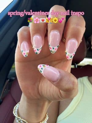 so cute I’m obsessed (& done by me!!)🌼💌💐🌸🫶 #nailinspo #springnailinspo #valentinesdaynails #nailtech #fyp #gelx 