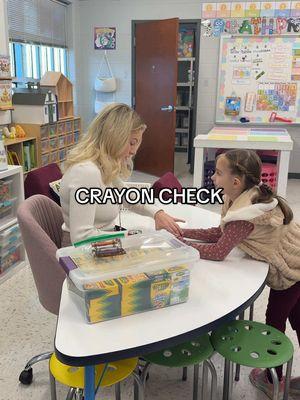 another Monday, another crayon check #classroomideas #routines #routinewithkids #classroomroutines #teacher #teachinglife #mondaymorning #crayoncheck