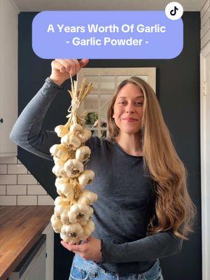 Garlic powder is one of my favorite things to do with my freeze dryer! I’ve never had a similar result trying to dehydrate it. Freeze drying easily became one of my favorite ways to easily preserve food a few summers back. I make 90% of all our herbs and spices! For someone who loves to cook this has been game changer!  #harvestright #freezedried #garlicpowder #garlic #harvest #growyourownfood #kitchengarden #gardening #preservingfood 