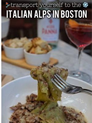 ITALIAN ALPS POP-UP IN BOSTON ❄️⛷️ @eatalyboston @eataly @Eataly USA  @eatalyboston is hosting a fabulous winter pop-up called Après-Ski, featuring a brand new Alpina menu! They are serving cozy, Italian dishes, and specialty winter cocktails. Some highlights are the Polenta Bar dishes made with creamy polenta and served on a wooden board, handmade spinach lasagna, pillowy gnocchi, and interactive cheese fonduta. I love all of their pastas and polenta!  Get your winter Italian fix at the La Piazza in Eataly Boston at the Prudential Center! 📍800 Boylston St. Boston, MA #bostonfoodgram #bostonfood #eataly #eatalyboston #prudentialcenter #backbay #bostonfoodies #bostonfoodie #bostonterrier 