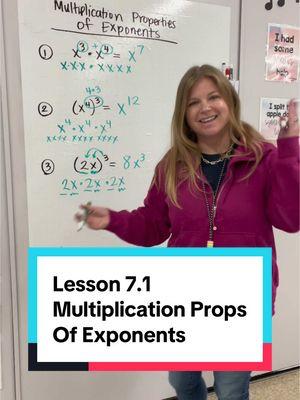 Multiplication properties of exponents! #iteachalgebra #math #algebra #mathematics #iteachmath #teacher #mathteacher 