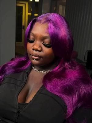 Purple color 💕look real good on her ❤️#wig #vdayhairstyle #vdayhairinspo #humanhair #blondewig #frontalwig #wiginstall #hairstyle #hairinspo #fyp #karlamiwig 