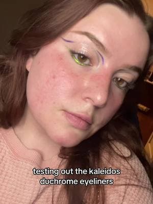 Definitely going to do a more full face look another day, but so far im absolutely obsessed with these! @Kaleidos Makeup #makeup #newmakeup #swatches #fyp #kaleidosmakeup 