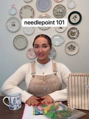 NEEDLEPOINT 101 🪡 what you need to get started + continental stitch tutorial #fyp #needlepoint #ndlpt 