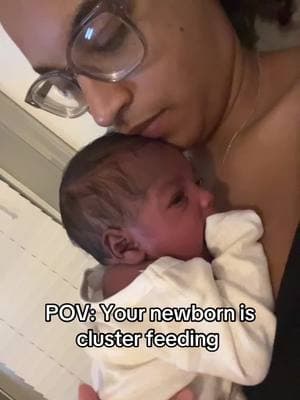 Sucking on everything after getting off the boob is wild 😂 #newborn #clusterfeeding #breastfeeding 