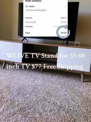 WLIVE TV Stand for 55 60 inch TV $77 Free Shipping #WLIVE #TVStand #StorageCabinets #tvconsole #TikTokShop #shopping #viralvideo #fyp 