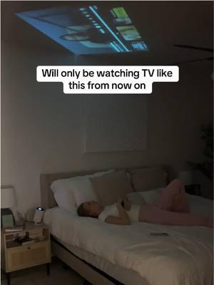 The only acceptable way to watch TV in bed now while actually being comfy #projector #projectorscreen #magcube #magcubeprojector #tiktokloveatfirstfind 