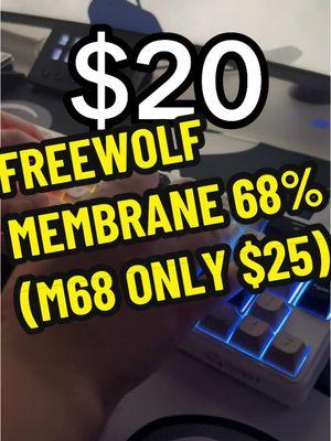 I know membrane is frowned upon but this one feels super good and pre lubed which is RARE #freewolf #techsuggestions #tiktokshopfinds #trimodekeyboard #freewolfm68 #m68 #budgettech #keyboard #asmr #wirelesskeyboard #affordablekeyboard #membranekeyboard #techtok #TikTokShop #trimodeconnectivity #affordabletech 