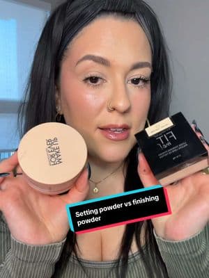 Finishing powder vs setting powder. Which should you use? #settingpowder #finishingpowder #makeuphowto #makeuptutorial #makeupforbeginners #makeuptips #makeuptipsandtricks #makeuptok #flawlessskin #nofilterneeded 