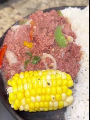 All time Classic Bully beef & rice with corn #foryoupagrviraltiktok #jamaicanfoodie #caribbeanfoodie #tastyfood #jamaicantiktoker🇯🇲🇯🇲 #jamaicantiktokviral🇯🇲 #fypシ゚viral 