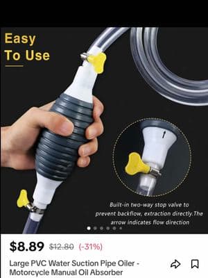 Large PVC Water Suction Pipe Oiler - Motorcycle Manual Oil Absorber @YT TOOL #TikTokShop #tiktokshopreview #fyp #oilabsorber #oil #motorcycle #cars #trucks #mechanic #mechanicsoftiktok #carsoftiktok #handyman #handymanhack 