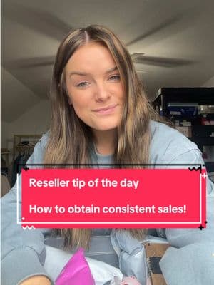 Reseller tip of the day - How to obtain consistent sales!  1. Hold yourself accountable.  2. List and relist your sales at least five every single day.  3. Share your closet and others to stay at the top of the algorithm.   You can do it if you put your mind to it !! #fyp #reseller #allthingsresell #reselling101 #whatsoldonposhmark #packwithme #anotherdayattheoffice #support 