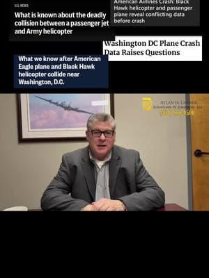 Give us a call at (404) 888-0500 ☎️✈️ #washington #washingtondc #blackhawk #blackhawkhelicopter #american #americanairlines #flight #plane #planecrash #crash #faa #ntsb #transportation #departmentoftransportation #law #lawyer #attorney #lawyersoftiktok #lawtok #accident #personalinjury #personalinjurylawyer #atlanta #atlantageorgia #atlantalawyer #jwj #paralegal #collision #dc #army #military 