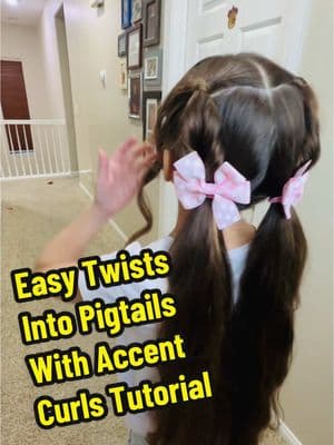 A quick video showing how we did this simple twists into pigtails with curl accents 💖💖 #hairstylesforgirls #pigtails #easyhairstyles #simplehairstyles #topsytail #hairtutorial #hairstyletutorial #hairreels #hairstylereels #hairvideos #hairstylevideo #longhairstyles #cutehairstyles #schoolhairstyles #heartbows #hairstylesforkids #hairideas #hairinspiration #hairtok