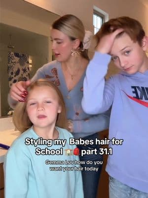 Styling my Babes hair for school 🏫🎒🎀 ✏️ part 31.1 xx Angela Claire #grwu #getreadywithus #goingtoschool #girlmoms #boymomlife #siblingscheck #bigbrother #littlesister 