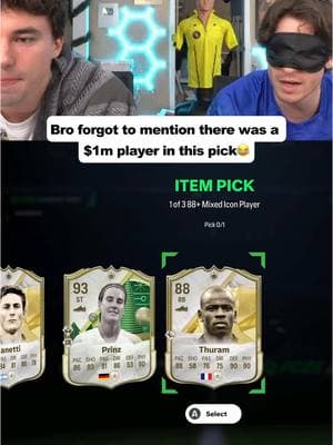 Bros acting like he would’ve picked a different player if he knew😭 (Twitch- Devin_caherly)  #devinanddylan #devincaherly #funny #fifa #fc25 #iconpicks #blindfold 