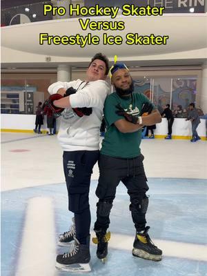 Pro Hockey skater Vs Freestyle Skater 🤯 #iceskate #IceSkating #hockey #pro #frestyle 