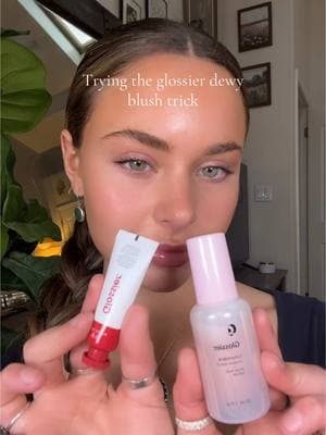 safe to say I’m obsessed  - - @Glossier  - - #glowymakeup#blush#dewyblush#makeuptips#softglowmakeup#cleangirlmakeup 