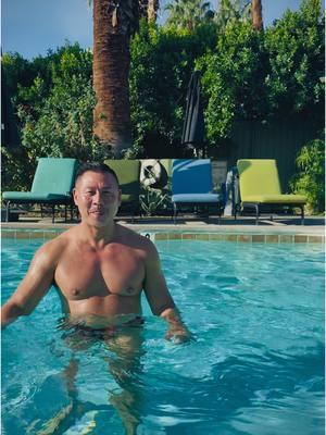 Let me take you on a trip #fyp #vibes #goodvibes #positivity #pool ##sundhine #sunrays #sun #water #travel #palmsprings #foryoupage #gay #speedo #vacation #goodmood #muscle #musclebear 