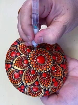 🌟 Creative process of creating this colorful Dot Mandala Stone painting.  A longer version of this piece is up on my YouTube.  I am about to head into the studio to grab some photos of some new pieces.  Hoping to have the listed on my website today!   #dotart #dotmandala #mandala #meditative #arttherapy #goodvibes  #satisfyingvideos  #ihavethisthingwithcolor #satisfyingart #satisfying #painting #decor #colorful #mandalastone #calming #meditative #meditativeart #sunset 