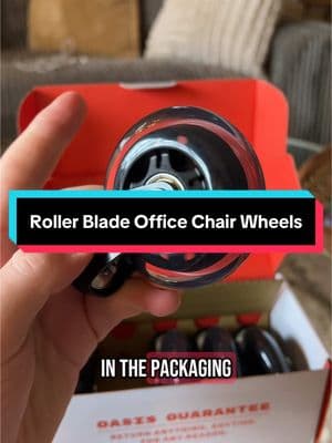 Roller blade office chair wheels are a game changer!😍 #tiktokshoploveatfirstfind #rollerbladeofficechairwheels #officechairwheels #rollerblade #officelife 