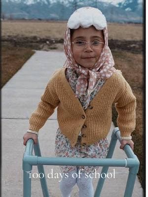 100 days of school! She was so excited to be a cute old lady for today! 🥹 #100daysofschool #100daysofschoollook 