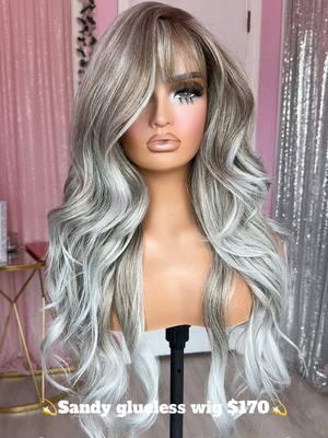 Glueless silver wig  . #silverwig #wigs #wigtok #wigtutorial #wighair #wigshop #syntheticwig #haircrown #naturalwig 