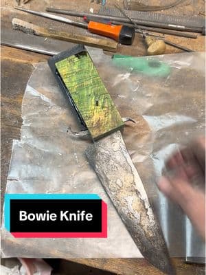 This one is gonna be prettttty sick  #madmadeblades #knifemaker #bladesmith #bladesmithing #knife #blade #bowie #bowieknife #Outdoors #wip #woodworking #handmade #handforged 