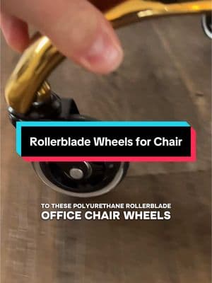 Rollerblade office chair wheels are goated😍 #tiktokshoploveatfirstfind #rollerbladeofficechairwheels #officechairwheels #rollerbladewheelsforchair #fypシ゚viral 