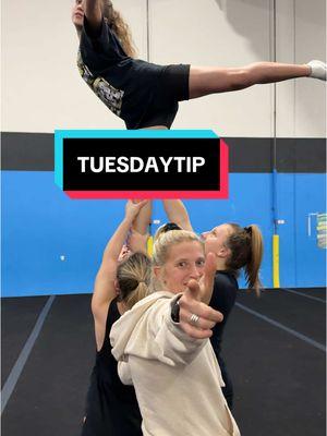 #tuesdaytip Part V of our stunt series and we’re here with our U16 team, Yellow with a Level ✌️tip on how to do a 1/2 up to one leg prep! #proud2bOC #ocfamily #stunttips