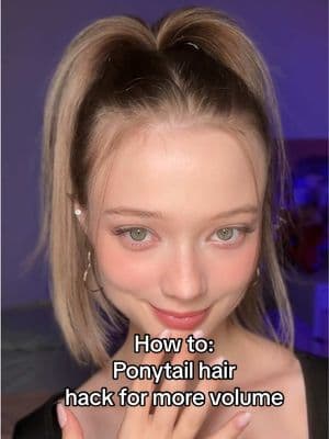 Ponytail hack for more volume ✅ *note ⬇️⬇️* 1. For the first two steps (making the pigtails) I recommend to use smaller elastics than the one you will use to combine the two pigtails for the ponytail 2. Make sure the pigtails are close together. If they are far apart it can cause the ponytail to look funny 3. Use a thicker elastic/ hair tie for the final part when combining the two pigtails (idk why it just works better this way) 4.If your hair is super thick this hack may not work as well as the hair will flip over on its self. I will post other ponytail hacks for my thick haired friends  #hair #hairhacks #hairinspo #ponytail #ponytailtutorial #hairtutorial #foryoupage #hairideas  #shorthairstyles  