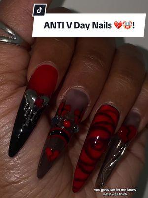 Replying to @Lora Cho My take on ANTI valentine’s day nails! 💔 inspired by @kittiesxnails :) Products from @Daily Charme ! Use my unlimited code: 'ADOREA' to save ! Here’s what I used: • Charme Gel 001 Perfect Black • Charme Gel T04 Cosmopolitan • Charme Gel T25 Something Blue • Daily Charme No Wipe Top Coat  • Daily Charme Chrome Effect Gel • Silicone Heart Mold • Melting Heart Gunmetal adoreaxo.com for press ons handmade by me! Use code: ‘TOK’ to save! :) @Mia Secret code: ‘ADOREAXO’ Shop links in bio! Daily Charme products can be found on their website using the search feature (site link in my bio!), unlimited discount code ‘ADOREA’ ✨ ** if there’s a greater discount code active you can always use my referral link in my bio along with the higher code to support 🙏🏾 #valentinesdaynails #vdaynails #antivalentinesdaynails #redvdaynails #blackvdaynails #blackvalentinesdaynails #bloomingrosenail #rosenails #heartnails #clownnails #altvdaynails 