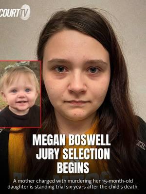 #MeganBoswell faces 19 charges in the death of her daughter Evelyn Mae Boswell.  Evelyn Mae’s remains were found in a shed belonging to Megan’s grandfather weeks after the child was reported missing. #CourtTV What do YOU think? #courttvshow #courttvtiktok #courttvlive #courttvnetwork #tragic #trial #courtroom #court #justice #murdertrial #murder #jury #juryselection