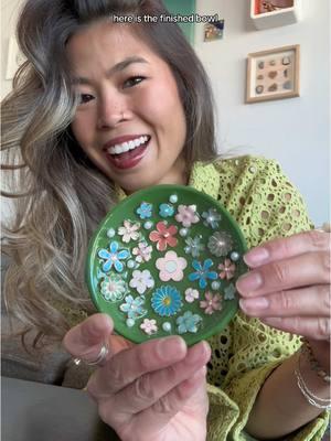 Flower charm bowl🌸 #airdryclay #airdryclayideas #clayart #diygift #jewelrydish 