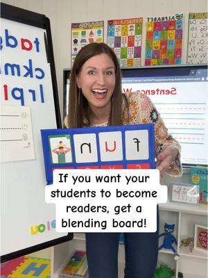 This is the BEST way to teach decoding skills! #teachersoftiktok #scienceofreading #phonics #blendingboard #mscraftkindergarten 