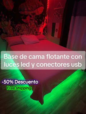 No tenga su cama en el suelo ! Consigue esta base de cama flotante con luces led y conexiónes usb #cama #recamara #camaflotante #basedecamaflotante #basedecama #bed #bedframe #floatingbed #ledlights #chargingstation #TikTokShop  